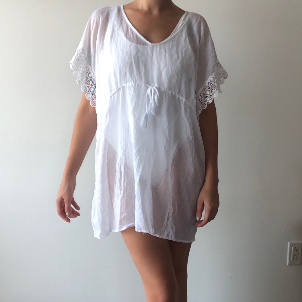 White Linen Beach Cover-up 🌴